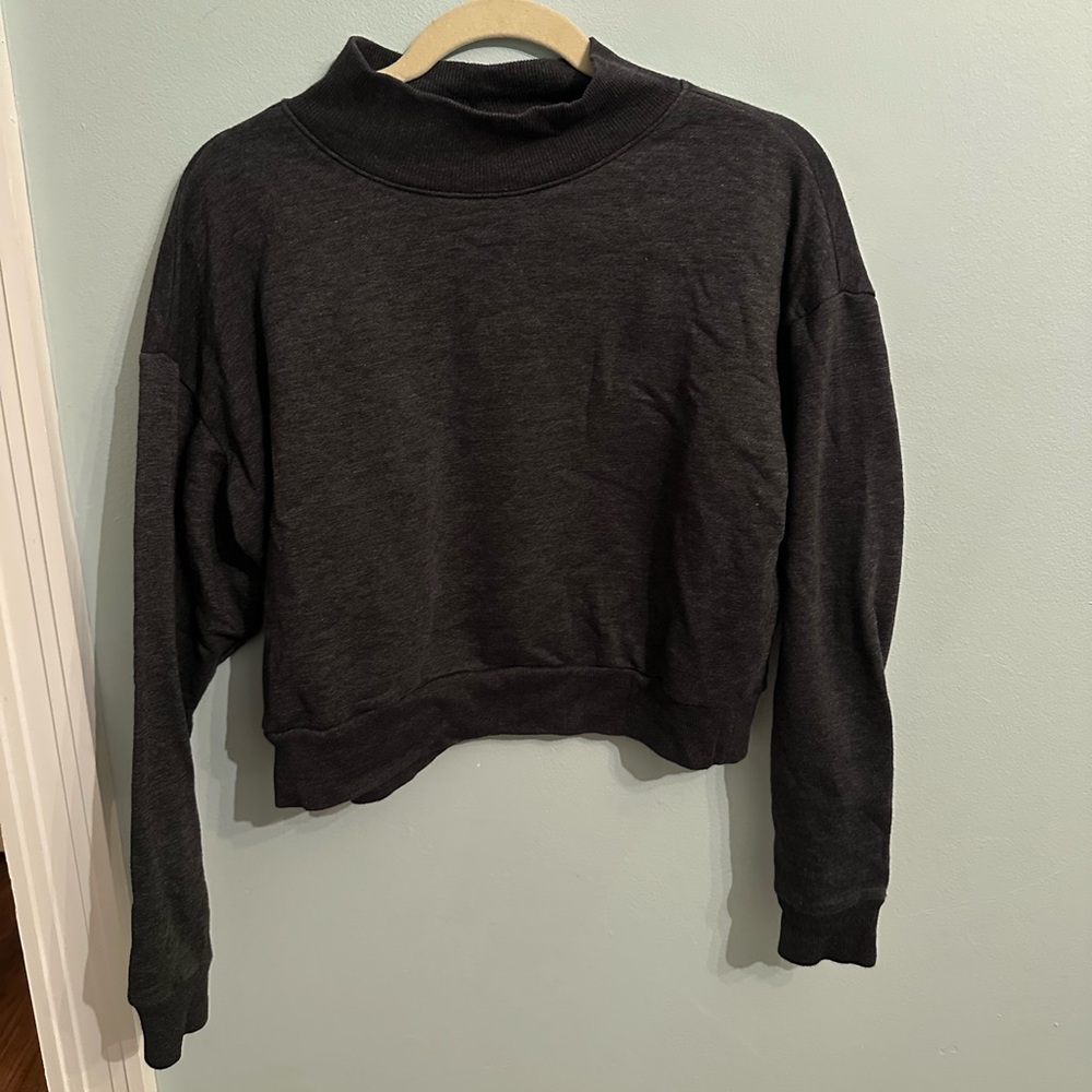 Wild Fable Charcoal Grey Cropped Sweatshirt
